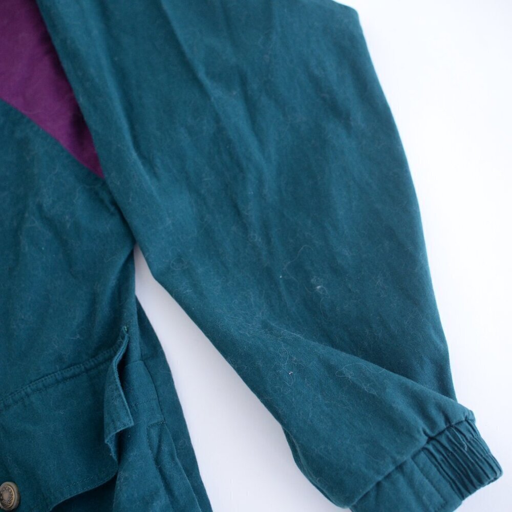 Vintage Jeremy Slade International Green Purple Zip Up Nautical Jacket Large - Picture 5 of 12
